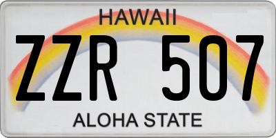 HI license plate ZZR507
