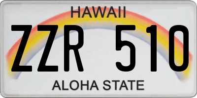 HI license plate ZZR510