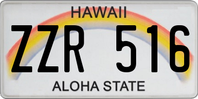 HI license plate ZZR516