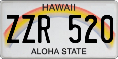 HI license plate ZZR520