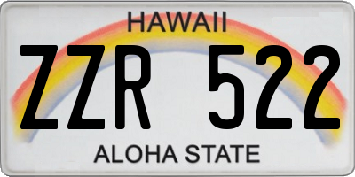 HI license plate ZZR522