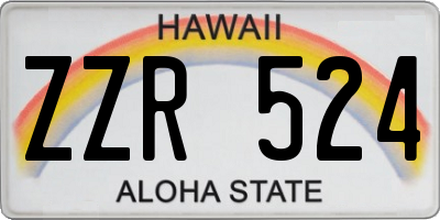 HI license plate ZZR524
