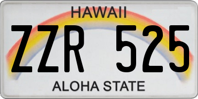 HI license plate ZZR525