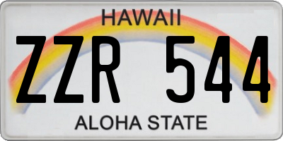 HI license plate ZZR544