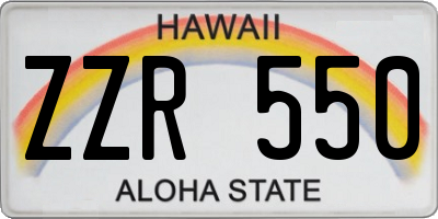 HI license plate ZZR550
