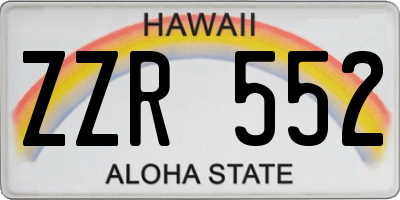 HI license plate ZZR552