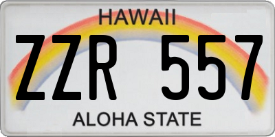 HI license plate ZZR557