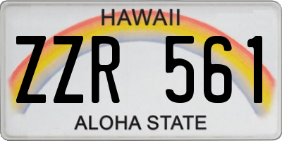 HI license plate ZZR561
