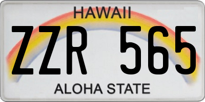 HI license plate ZZR565