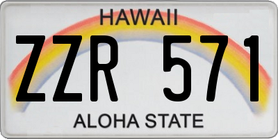 HI license plate ZZR571
