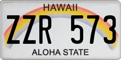 HI license plate ZZR573