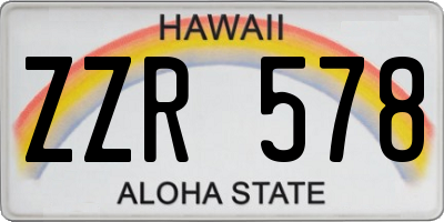 HI license plate ZZR578