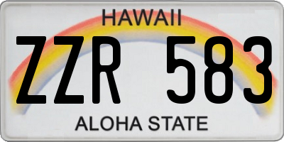 HI license plate ZZR583