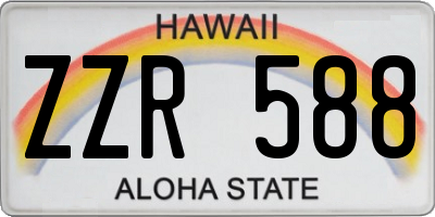 HI license plate ZZR588