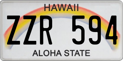 HI license plate ZZR594