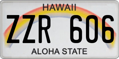 HI license plate ZZR606
