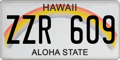 HI license plate ZZR609