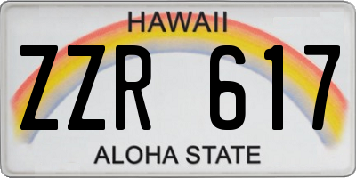 HI license plate ZZR617