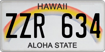 HI license plate ZZR634