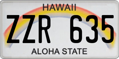HI license plate ZZR635