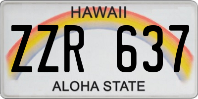 HI license plate ZZR637