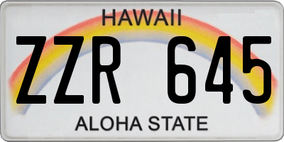 HI license plate ZZR645