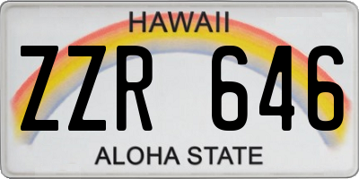 HI license plate ZZR646