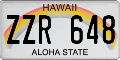 HI license plate ZZR648