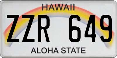 HI license plate ZZR649