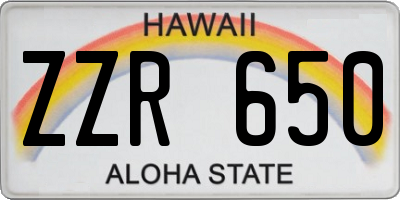 HI license plate ZZR650