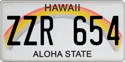 HI license plate ZZR654