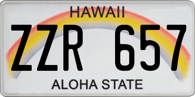 HI license plate ZZR657