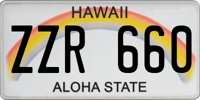HI license plate ZZR660