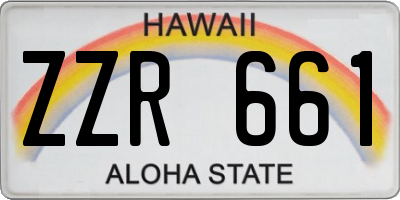 HI license plate ZZR661