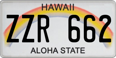 HI license plate ZZR662
