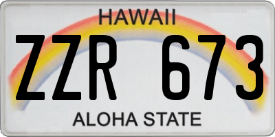 HI license plate ZZR673
