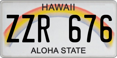 HI license plate ZZR676