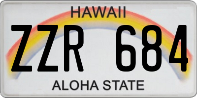 HI license plate ZZR684