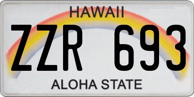 HI license plate ZZR693