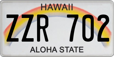 HI license plate ZZR702