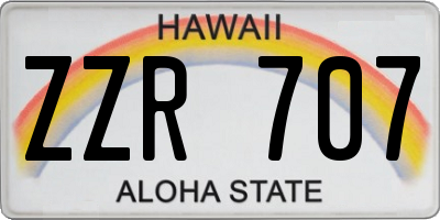 HI license plate ZZR707