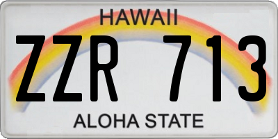 HI license plate ZZR713