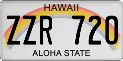 HI license plate ZZR720