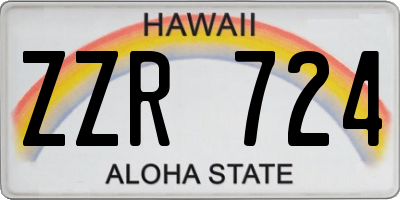 HI license plate ZZR724
