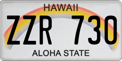 HI license plate ZZR730