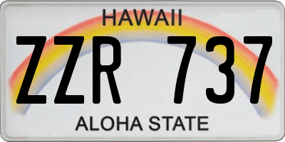 HI license plate ZZR737