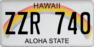 HI license plate ZZR740