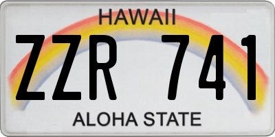 HI license plate ZZR741