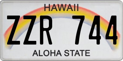 HI license plate ZZR744