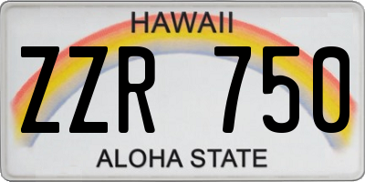 HI license plate ZZR750